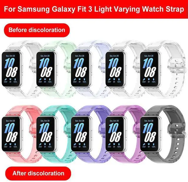 Alt view image 5 of 6 - Photochromic Sport Strap Sport Watchband Adjustable TPU watch Strap Sweatproof Comfortable for Galaxy Fit 3 SM-R390