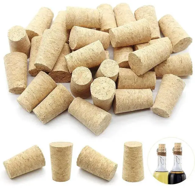 Alt view image 6 of 6 - 100Pcs Tapered Wine Cork Reusable Wood Corks Creative Sealing Wine Stopper Wine Bottle Cover for Bottles Wine