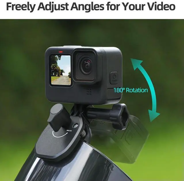 Alt view image 5 of 6 - Motorcycle Windshield Clip Aluminum Alloy Mount Motorbike Windscreen Clamp Mount Bike Windshield Camera Clip for Action 4