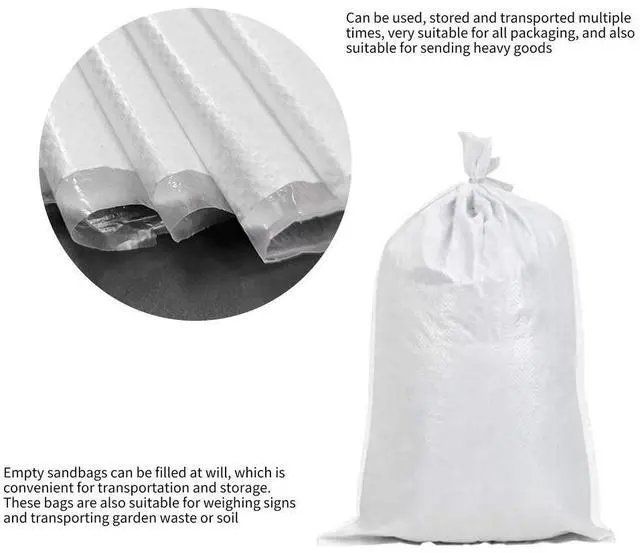 Alt view image 5 of 6 - Empty Poly Sandbags Heavy Duty Sand bags for Flooding Flood Water Barrier 10pcs