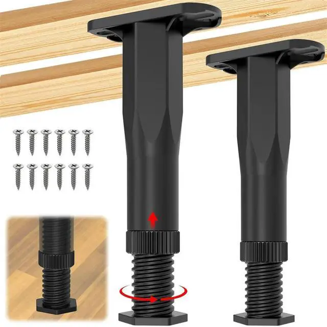 Alt view image 4 of 6 - MEOF 4PCS Adjustable Bed Frame Support Legs ( 8.3In-14.5In), Frame Center Slats Heavy Support Leg,for Frame/Sofa/Chair/Table