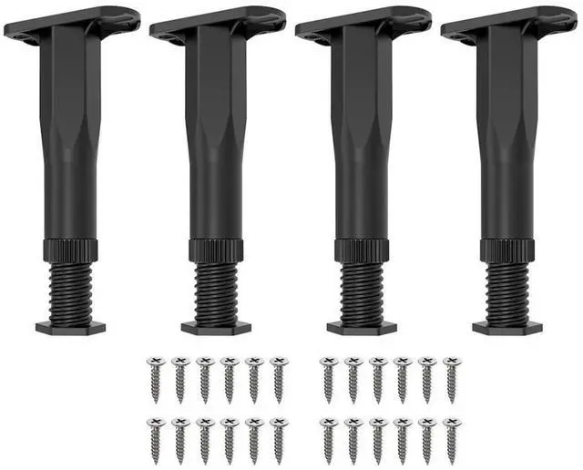 Alt view image 5 of 6 - MEOF 4PCS Adjustable Bed Frame Support Legs ( 8.3In-14.5In), Frame Center Slats Heavy Support Leg,for Frame/Sofa/Chair/Table