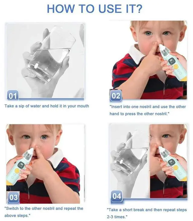 Alt view image 5 of 6 - Electric Nasal Aspirator Ear Pressure Reliever Relieve Ear Discomfort Caused Eustachian Ear Unclogger Khaki
