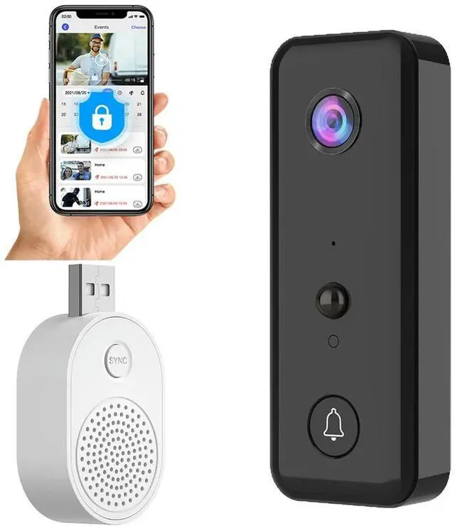 Alt view image 4 of 6 - Video Doorbell 2-Way Audio Door Bell PIR Motion Detection for Home Office