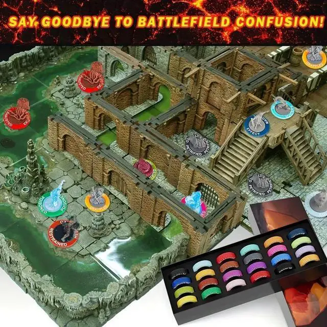 Main image of Dungeons & Dragons Status Effect Acrylic Rings RPG Condition Markers for Tabletop Gaming