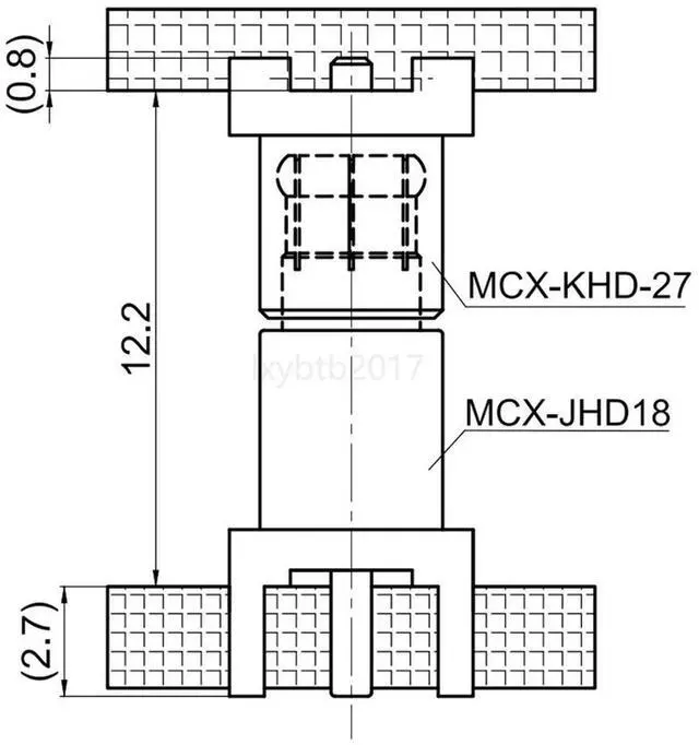 Main image of 12.2Mm board size scheme MCX-JHD18 pair plug MCX-KHD-27 RF connector PCB panel