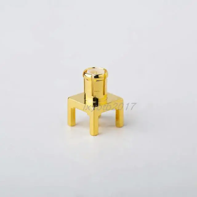 Main image of RF connector MCX-JHD4 board size 5.6mm foot length 3mm straight male PCB welding plate socket MCX-JE