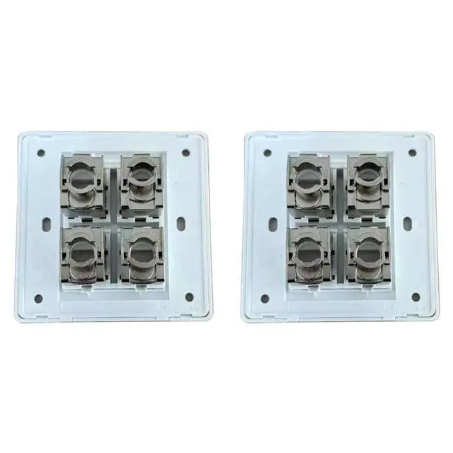 Alt view image 4 of 6 - 2X 4 Sockets CAT6A RJ45 Faceplate LAN Network Outlet Jack Shielded Ethernet Wall Panel Board 86X86mm