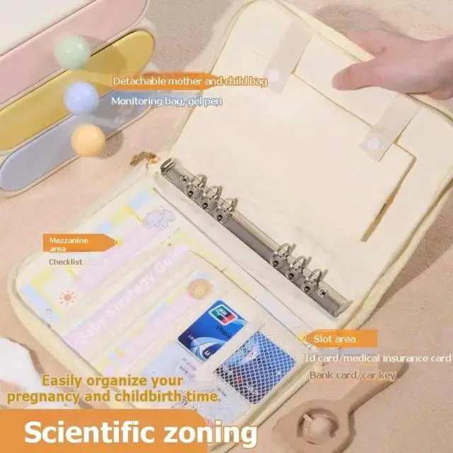 Alt view image 6 of 6 - Pregnancy Record Organiz And Prenatal Checkup Organizer With Zipper, Prenatal Report Keeper, Pregnancy File Management System