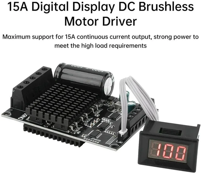 Alt view image 4 of 6 - PWM Controlled DC6-72V 3-Phase Brushless Motor Controller Power 1600W 20A Hall Sensor Enabled Motor Drive Board Regulator Mod