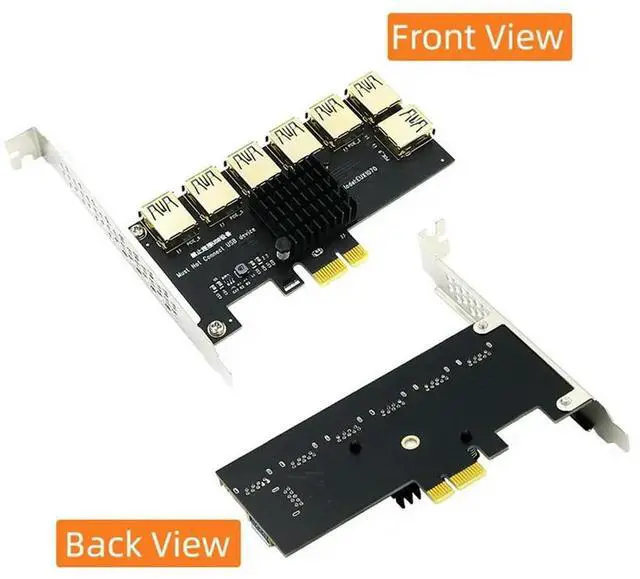 Alt view image 6 of 6 - USB 3.0 PCI-E Pcie 1 To 7 Riser Card PCI-Express Multiplier Hub Adapter X1 To X16 For Bitcoin BTC Mining Miner