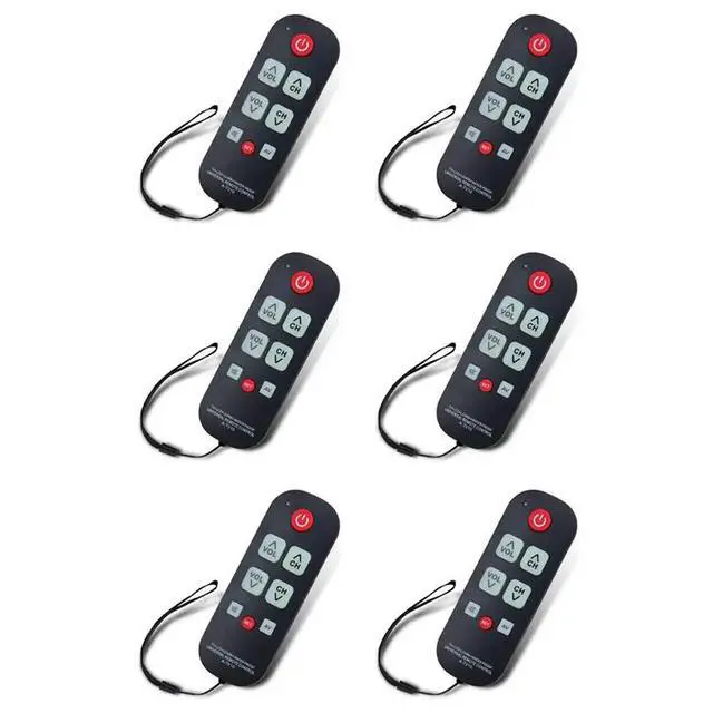 Alt view image 4 of 6 - 6X A-TV10 TV Remote For Seniors Universal Controller Simple Waterproof Remote Control With LED Light For All TV Models