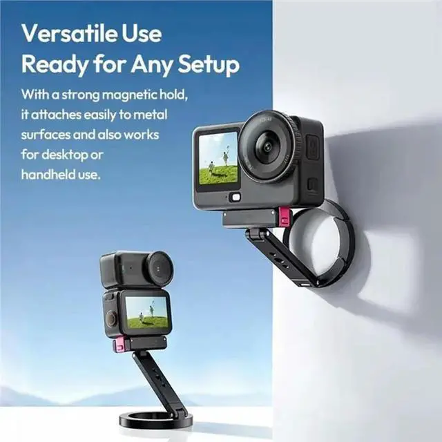 Alt view image 5 of 6 - MA04 Dual-Device Mount For Action 3/4/5 Camera Crankshaft Quick-Release Maglock 1/4" Outdoor Selfie Livestream Magnetic