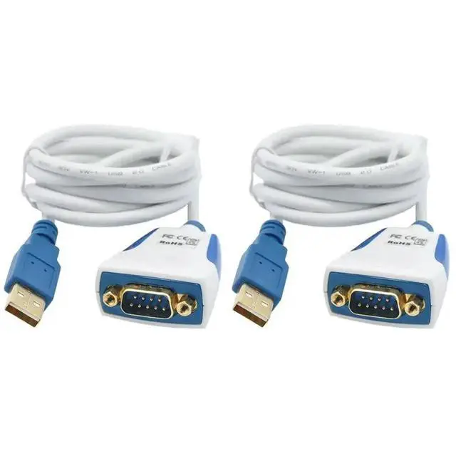Alt view image 4 of 6 - 2X USB To RS232 Cable Converter FTDI USB 2.0 To RS232 Cord USB To RS232 Serial DB9 Adapter For Mac 1M