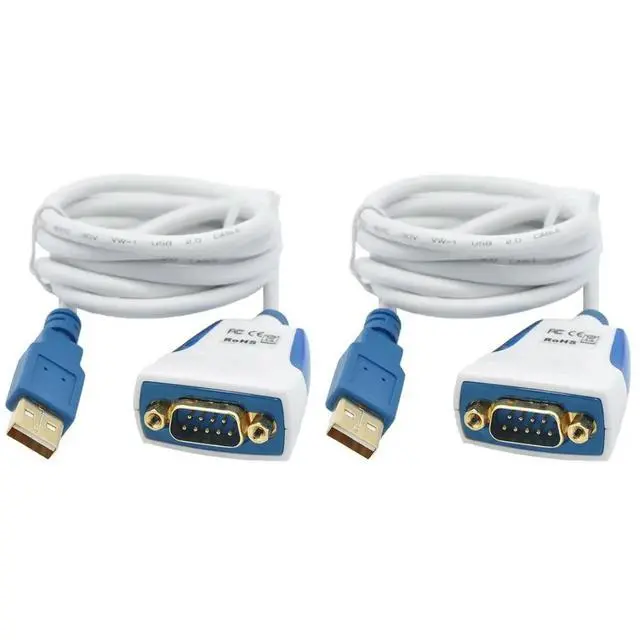 Alt view image 6 of 6 - 2X USB To RS232 Cable Converter FTDI USB 2.0 To RS232 Cord USB To RS232 Serial DB9 Adapter For Mac 1M