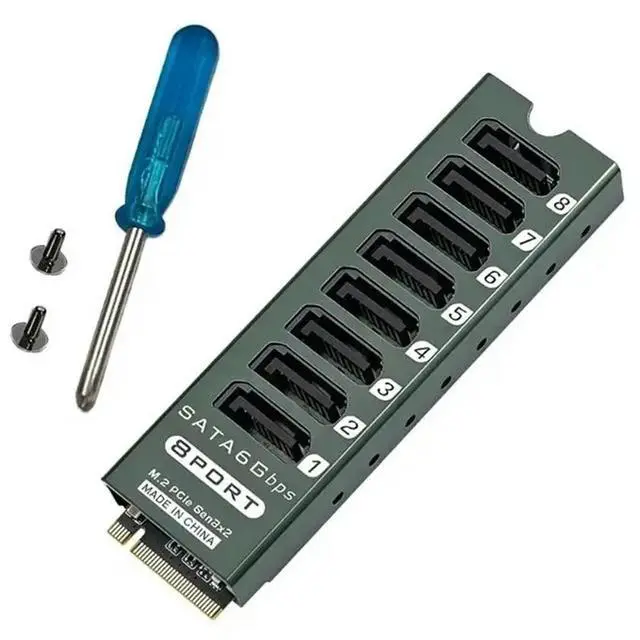 Alt view image 4 of 6 - SATA 3.0 Expansion Card For M.2 Pcie Slots High-Speed For Data Centers 8 Port Expansion Card