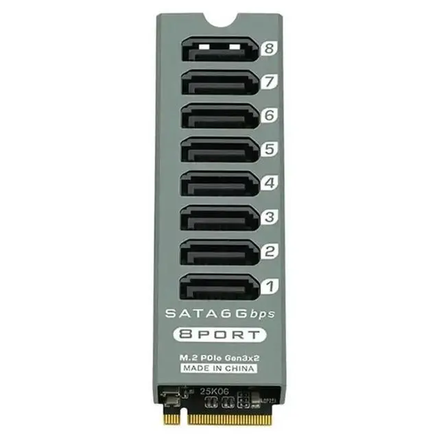 Alt view image 5 of 6 - SATA 3.0 Expansion Card For M.2 Pcie Slots High-Speed For Data Centers 8 Port Expansion Card