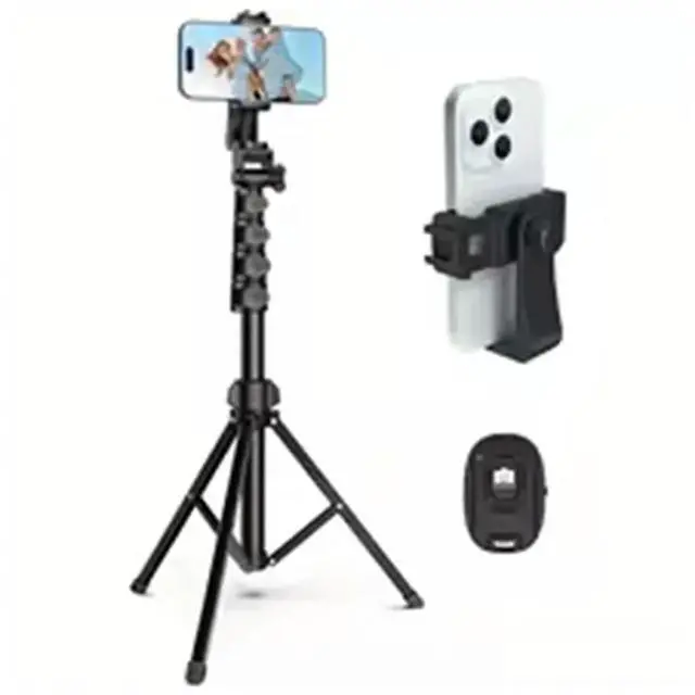 Alt view image 4 of 6 - 160Cm Tripod For Cell Phone Camera Phone Stand Tripod With Remote And Phone Holder Tripod Video Recording