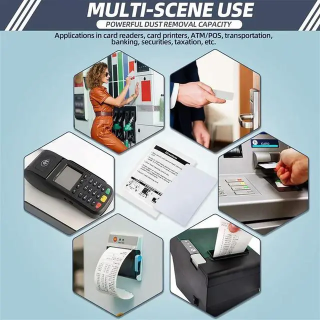 Alt view image 3 of 3 - CR80 Cleaning Cards, Dual Side Card Reader Cleaner, POS Swipe Terminal Cleaning Cards CK-CR80 Card Chip Cleaner (60PCS)