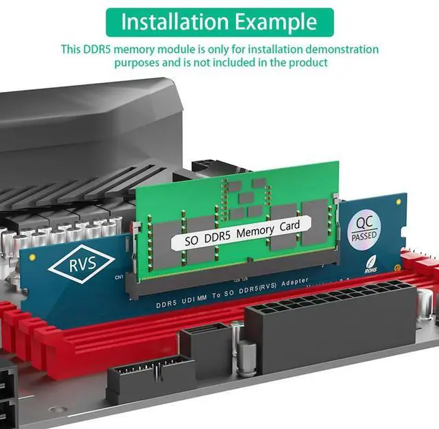 Alt view image 3 of 3 - 4X Laptop DDR5 RAM To SO DDR5 U-DIMM Desktop Adapter Card, Memory Tester SO DDR5 To DDR5 U-DIMM Converter