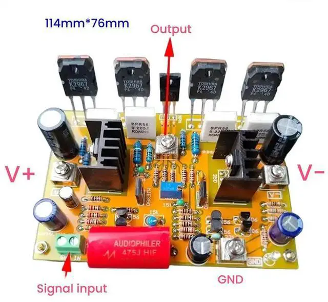 Alt view image 3 of 3 - HIFI K2967 High Power 200W Single Channel High Voltage Dual Parallel FET Discrete Mono Amplifier Board For Onsemi