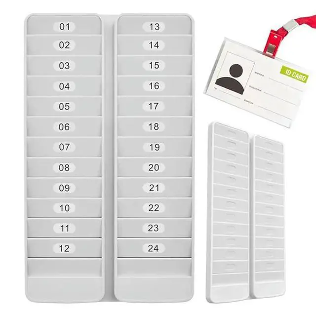 Alt view image 3 of 3 - 2X Badge Rack Wall Mount 24, Card Holder To Keep Swipe Cards, Room VIP ID Lightweight Durable Plastic, Gray 24 Slots