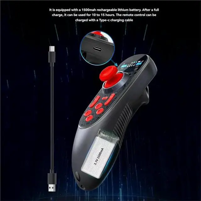 Alt view image 2 of 3 - DS-650 For RC Boats 6CH 2.4G Radio Transmitter Featuring 0.96 Inch Color Screen Enhanced Control Range