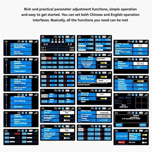 Alt view image 3 of 3 - DS-650 For RC Boats 6CH 2.4G Radio Transmitter Featuring 0.96 Inch Color Screen Enhanced Control Range