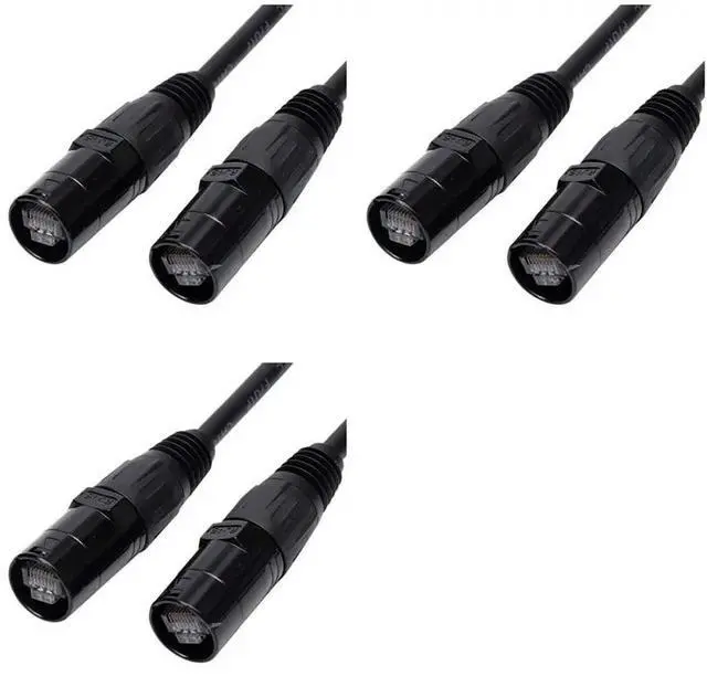 Main image of 3X CAT6 Ethercon Cable Ethercon-Compatible RJ45 Connector For Studio Setups, Touring, Stage Production, Concerts 2 Meter