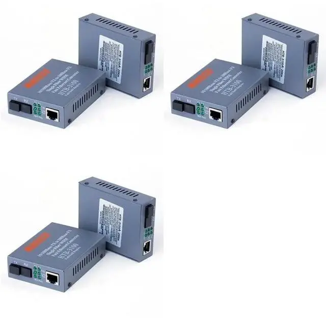 Main image of 3 Pair HTB-3100 Fiber Single Fiber Converter 25Km SC 10/100M Single Mode Single Fiber EU Plug