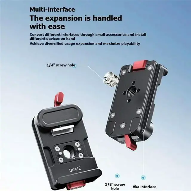 Alt view image 2 of 3 - UKA12 Uka Pro Quick-Release Kit Camera Mounting Plate Designed For Tripods For Cine For Cameras Stabilizers And Bases