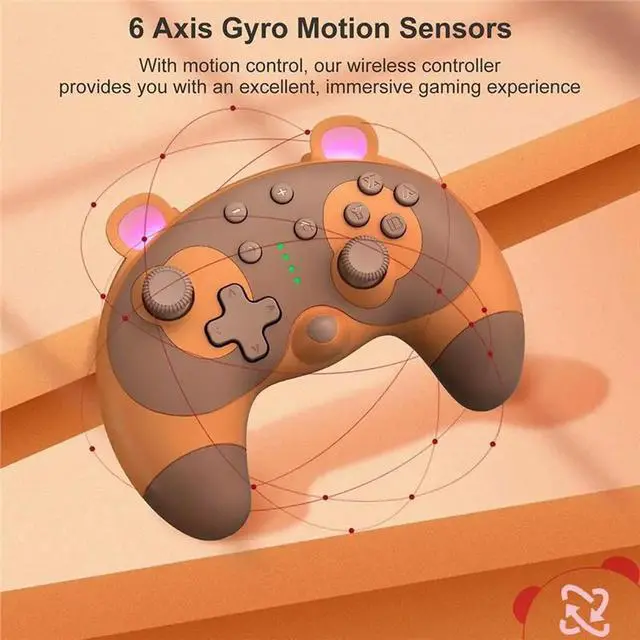 Alt view image 2 of 3 - Dual-Operation Mode Gamepad With 6-Axis Gyro,Dual Vibration&Macro Programming,Large-Capacity Game Controller