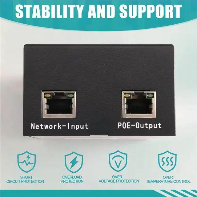 Alt view image 3 of 3 - Gigabit Ultra Poe+ + 4-Pair 1000Mbps 1.8A 52V 90W 802.3Bt Poe Injector-Poe Splitter