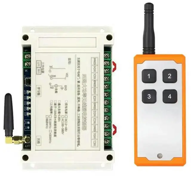 Main image of DC12-48V 4CH Remote Control Switch 30A Garage Door Switch Relay Lifting Equipment Controller With Transmitter Module 315MHZ