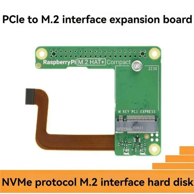 Alt view image 2 of 3 - For Raspberry Pi 5 Compatible PCIE To M. 2 HAT+ Compact Expansion Board Nvme SSD Accessories For Raspberry Pi 5