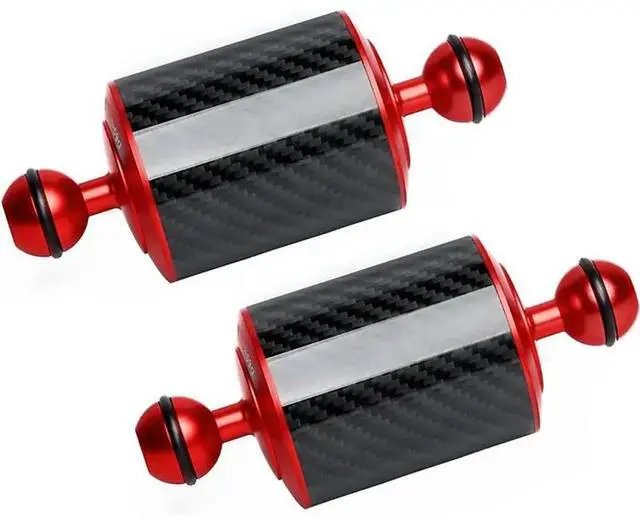 Main image of 2Pcs Buoyancy Water Carbon Fiber Float Underwater Diving Tray Double Ball Float
