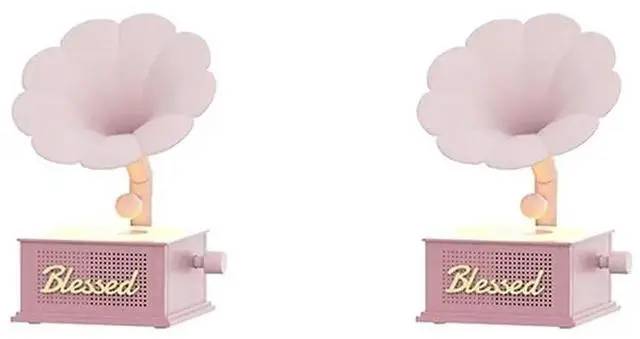 Main image of 2X Mini Retro Bluetooth Speaker Mini Outdoor Sound System Radio Music MP3 Subwoofer Pink