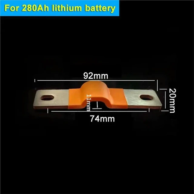 Alt view image 3 of 3 - For 280Ah Lifepo4 15Pcs 74Mm Flexible Busbar Copper Connecter 2Mm Thickness Hole To Hole 12V Lithium Use