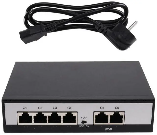 Main image of Active For IP Camera, NVR, Surveillance, CCTV, POE Camera 6 Port 1000M 1000Mbps Powered Ethernet Network Switch 52W EU-PLUG