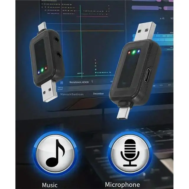 Alt view image 3 of 3 - Type-C Phone Microphone Adapter Plug& Play USB Recording Mic For PC For phones Handheld Models