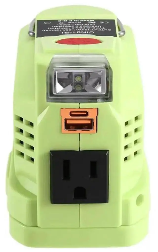 Main image of For Ryobi Compatible Outdoor Power Inverter US Plug- Power Adapter For Camping And For Charging In Outdoor Work