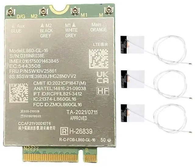Main image of L860-GL-16 4G Module Kit 5W10V25861 For Thinkpad T14 T14s L14 L15 P14S P15V X13 Yoga Gen3 X1 Nano Gen2 T16 P16S Gen1