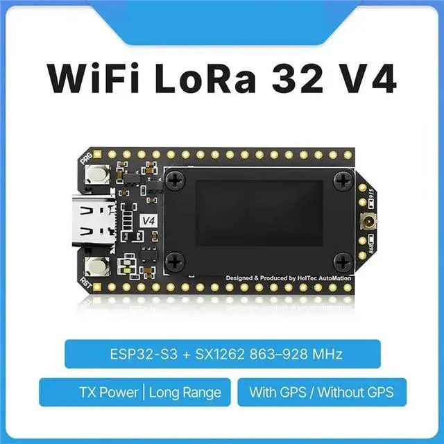 Alt view image 2 of 3 - V4 Lora 32 Dev Board ESP32-S3 SX1262 28Dbm Featuring 0.96In OLED, GPS& 16MB Flash Suitable For Iot Mesh Gateway Projects