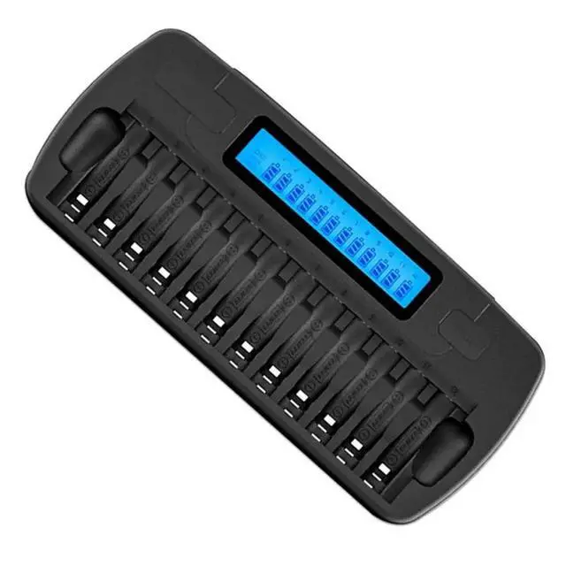 Alt view image 3 of 3 - Fast Charging 12 Slots 1.2V Ni-MH Ni-CD AA AAA Rechargeable LCD Display For 9V 3.7V Batteries