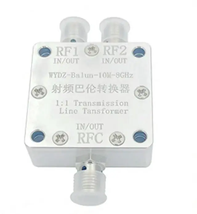 Main image of RF Balun Transformer 1:1 Ratio 10Mhz-8Ghz Transmission Line Type Featuring SMA Female Connector Ports