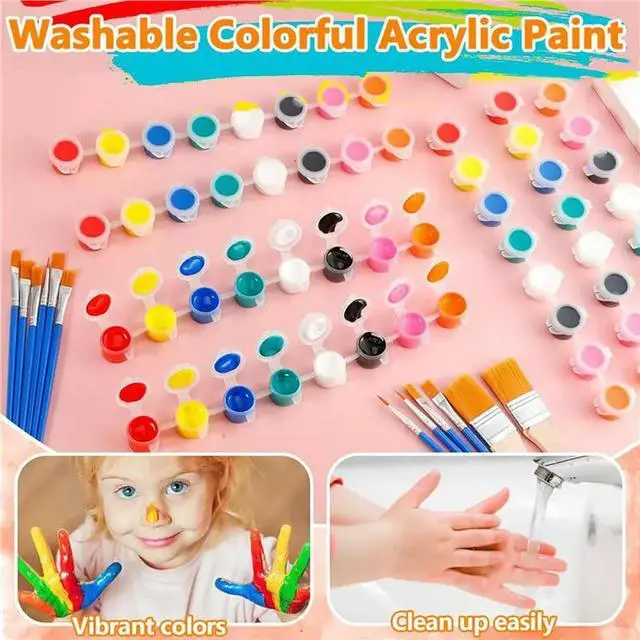 Alt view image 3 of 3 - 40 Pack Mini Acrylic Paint Sets,For Art Craft Painting,Washable Paints Set For Home Birthday Party DIY Favors