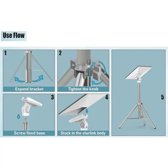 Alt view image 3 of 3 - For Starlink Mini Tripod Mount Adapter For Outdoor Camping RV Adjustable Stand For Satellite Internet Dish