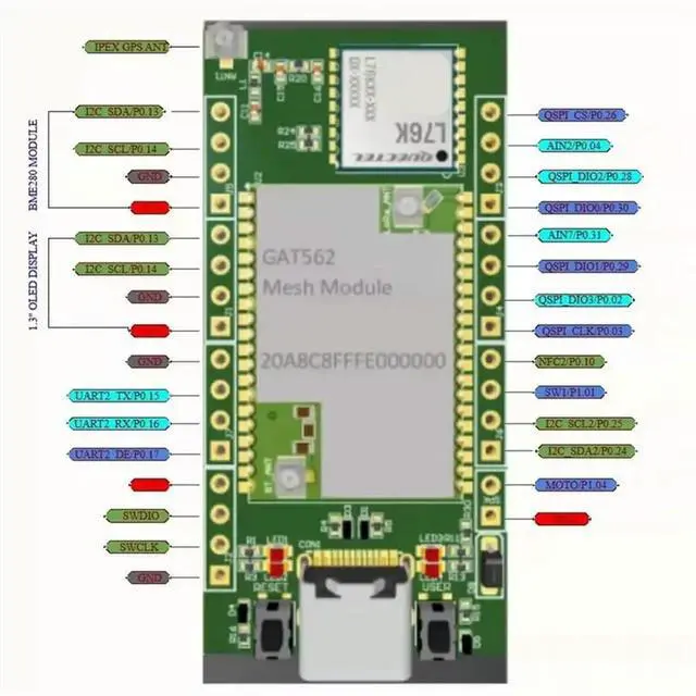 Alt view image 3 of 3 - GAT562 Meshtastic Mesh Lora Development Board SX1262 Module, NRF52840+ , BLE5.0 L76KGNSS Compatibility 20Dbm Low Power