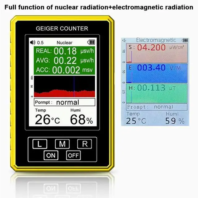 Alt view image 3 of 3 - Handheld Digital Display Electromagnetic Radiation Nuclear Detector EMF Geiger Counter Accurate Tester