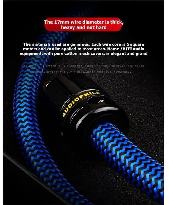 Alt view image 2 of 3 - YYTCG Power Cable Hifi For Amplifier, High-End Audiophile Power Cord For Filter, Home Audio System Upgrade 2M US PLUG